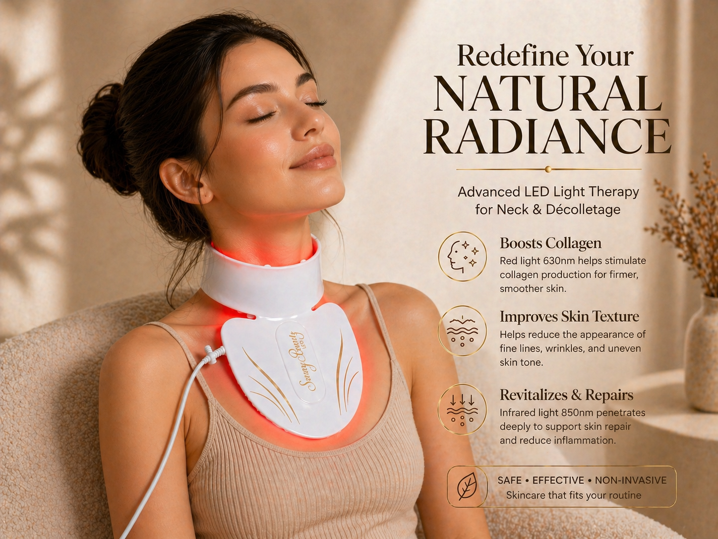 Red Light Therapy Mask for Face and Neck